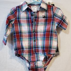 BABY B.U.M. plaid onesie set